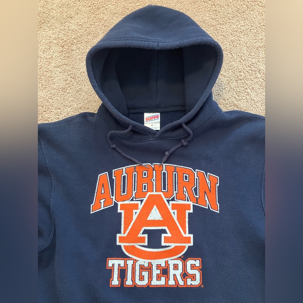 Vintage 1990s Auburn Tigers Soffe Hoodie Sweatshirt Heavyweight Size M War Eagle